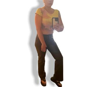Vintage black leather butter soft pants bootcut size 8
